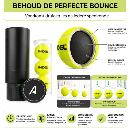 Ace Padel ballen drukregelaar – foto 2