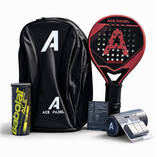 Ace Padel beginnerspakket met racket, tas, ballen en accessoires
