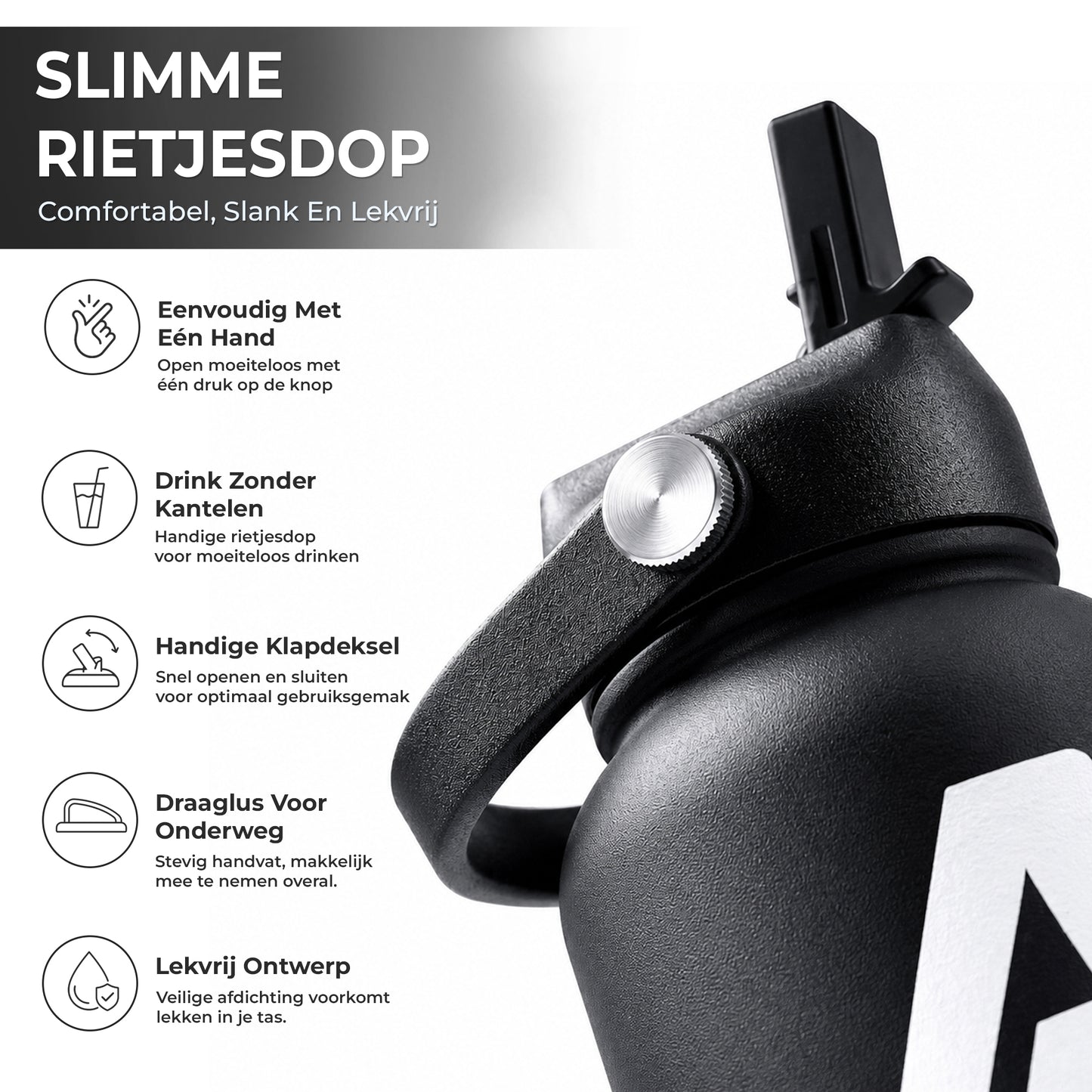 ACE Waterfles – 1000ml – De Ultieme Thermofles voor Sport en Dagelijks Gebruik - Tot 24u Koud / 12u Warm