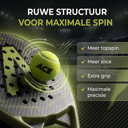 Ace Padel Nexo Apex – Druppelvormig Padelracket 3K Hybrid Carbon – Incl. Rackettas