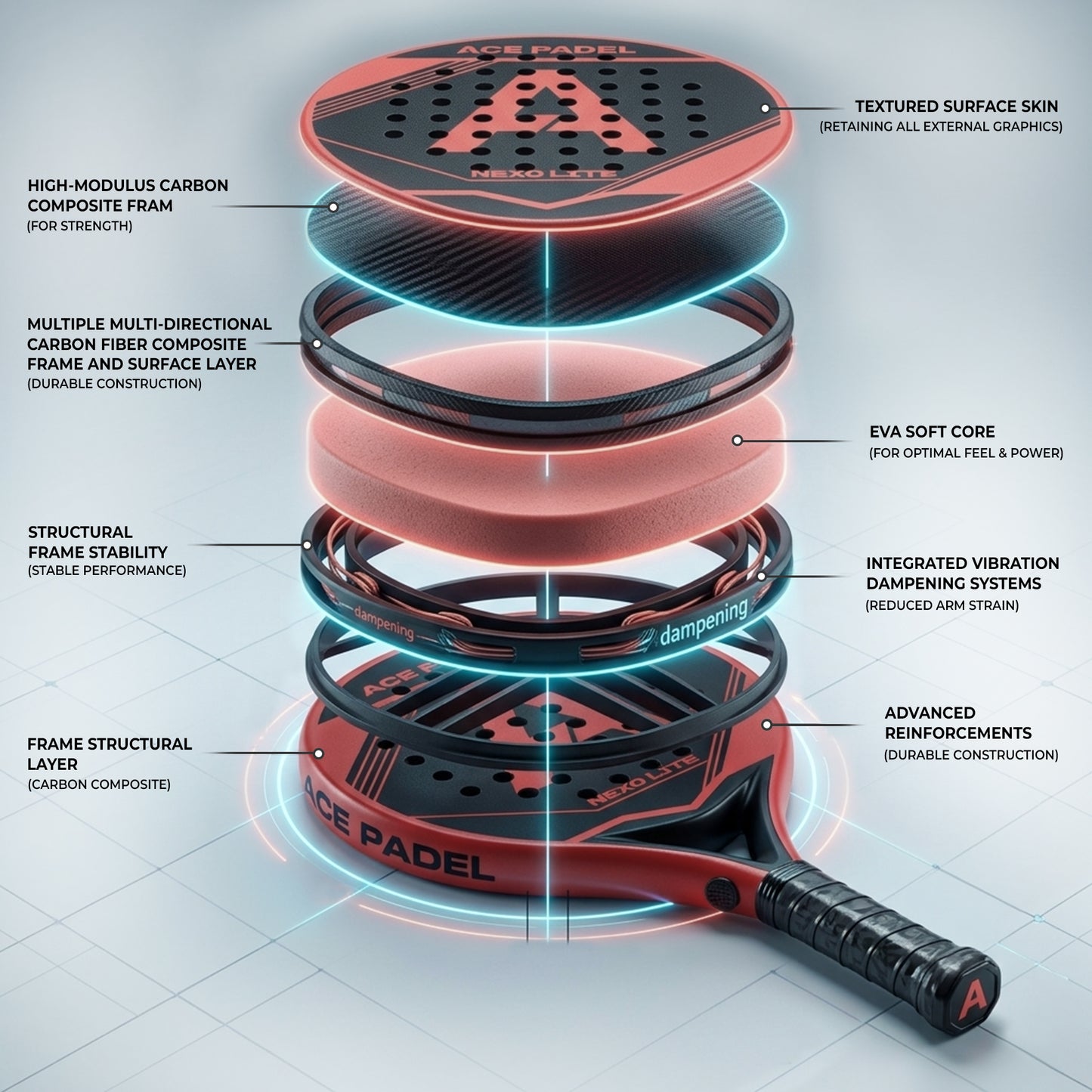 Ace Padel Nexo Lite - Perfect voor  Beginners & Recreatieve Spelers