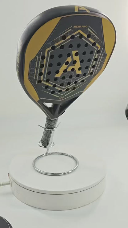 ACE Padel Nexo Pro 3K- Padel Racket - Diamond Vorm - Harde Kern - Power & Controle - Mat Goud/Zwart